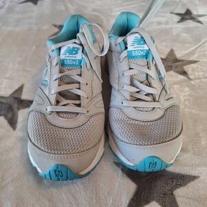 New Balance Women's Size 7.5 WE550BS2 550v2 Gray Blue Athletic Running Shoes